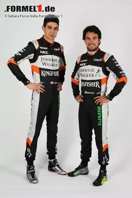 Foto zur News: Esteban Ocon (Force India) und Sergio Perez (Force India)