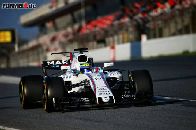 Foto zur News: Williams-Oldie Felipe Massa war zum Auftakt der zweiten Testwoche die große Überraschung. Der Routinier war mit 168 Runden nicht nur ein Dauerläufer, sondern mit einer Zeit von 1:19.726 Minuten auch der schnellste Fahrer das Tags.