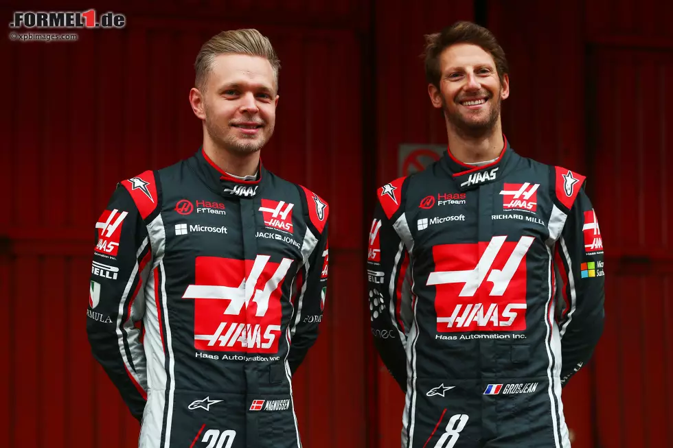 Foto zur News: Kevin Magnussen (Haas) und Romain Grosjean (Haas)