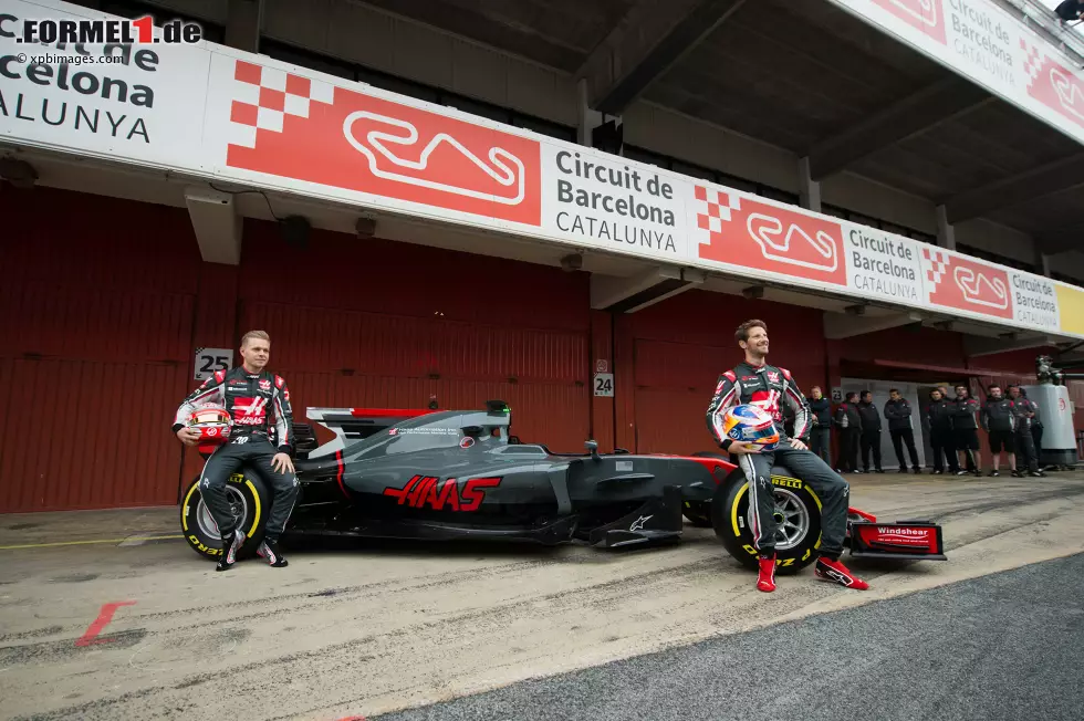 Foto zur News: Kevin Magnussen (Haas) und Romain Grosjean (Haas)