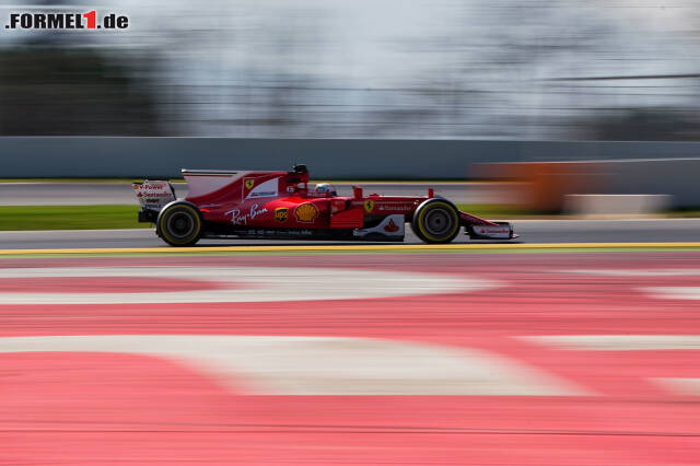Foto zur News: Rot im grünen Bereich: Sebastian Vettels Ferrari SF70H war einmal mehr schnell und zuverlässig. Der Lohn war Platz eins in der Zeitentabelle...