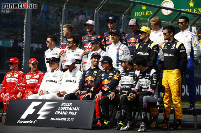Kimi Räikkönen (Ferrari), Sebastian Vettel (Ferrari), Valtteri Bottas (Mercedes), Lewis Hamilton (Mercedes), Daniel Ricciardo (Red Bull), Max Verstappen (Red Bull), Sergio Perez (Force India), Esteban Ocon (Force India), Stoffel Vandoorne (McLaren), Ferna