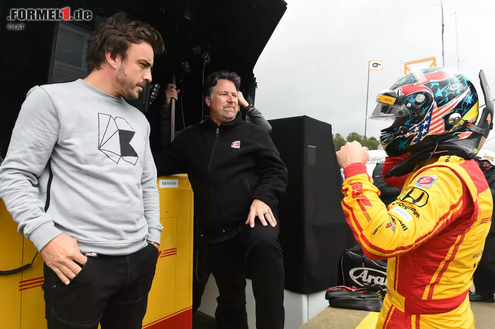 Foto zur News: Fernando Alonso (McLaren), Michael Andretti und Ryan Hunter-Reay