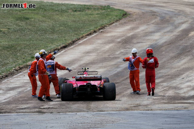 Kimi Räikkönens WM-Hoffnungen sind beim Grand Prix von Spanien geplatzt. Klicken Sie sich jetzt durch die 17 Highlight-Szenen des Rennens!