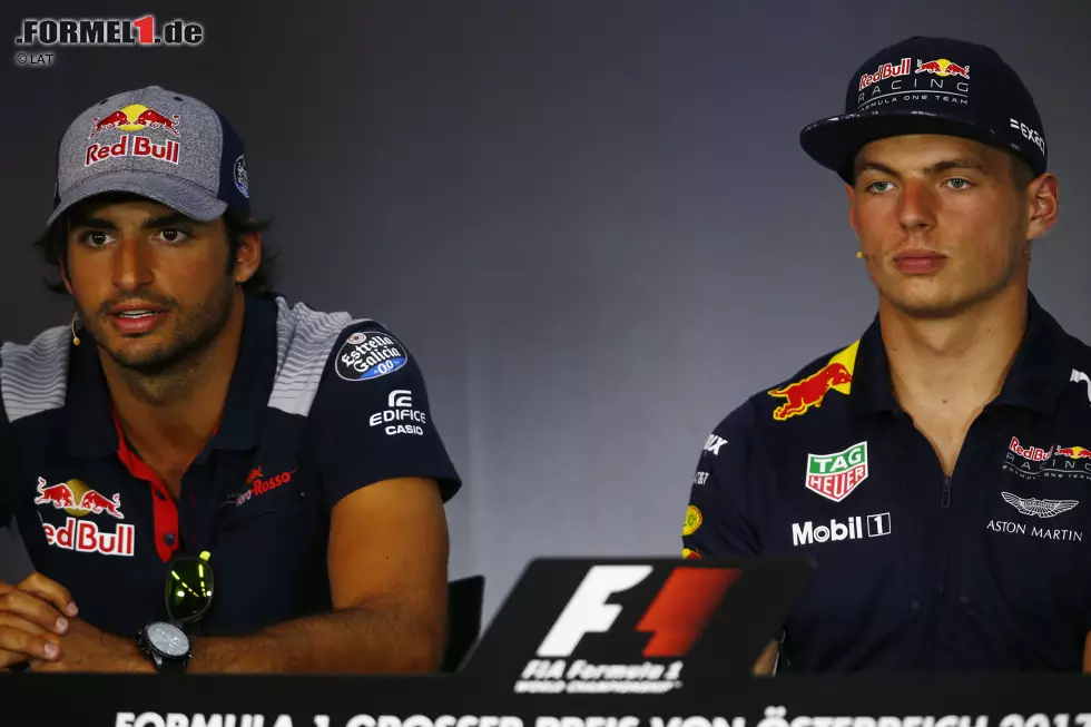 Foto zur News: Carlos Sainz (Toro Rosso) und Max Verstappen (Red Bull)