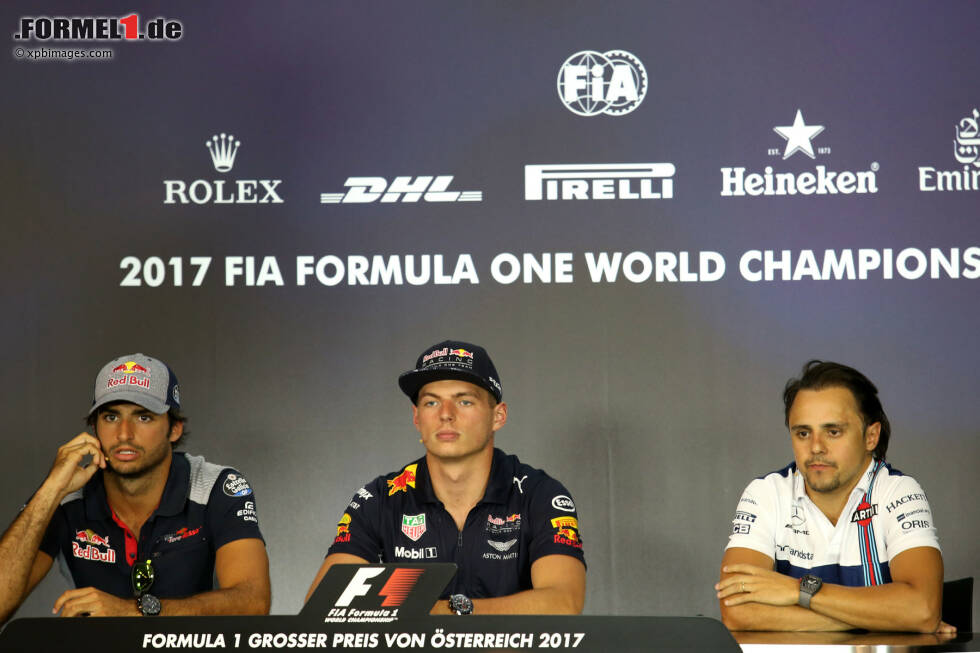 Foto zur News: Carlos Sainz (Toro Rosso), Max Verstappen (Red Bull) und Felipe Massa (Williams)