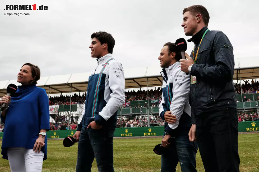 Foto zur News: Claire Williams, Lance Stroll (Williams), Felipe Massa (Williams) und Paul di Resta