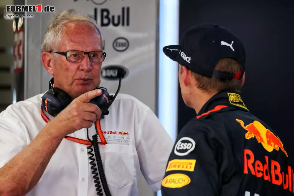 Foto zur News: Helmut Marko und Max Verstappen (Red Bull)