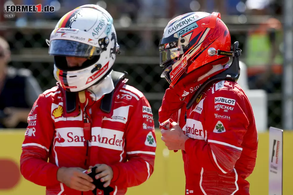 Foto zur News: Sebastian Vettel (Ferrari) und Kimi Räikkönen (Ferrari)