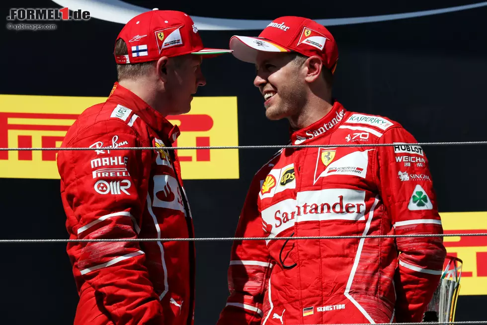 Foto zur News: Sebastian Vettel (Ferrari) und Kimi Räikkönen (Ferrari)