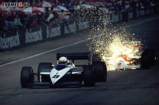 Foto zur News: Andrea de Cesaris  (Brabham-BMW) vor Stefan Johansson (McLaren-TAG) 1987 beim Österreich GP