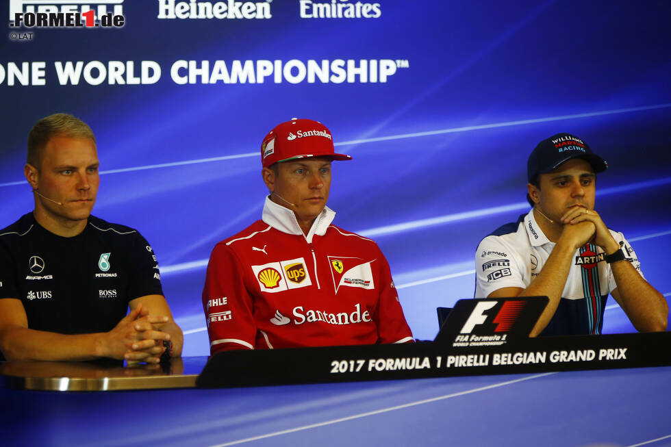 Foto zur News: Valtteri Bottas (Mercedes), Kimi Räikkönen (Ferrari) und Felipe Massa (Williams)