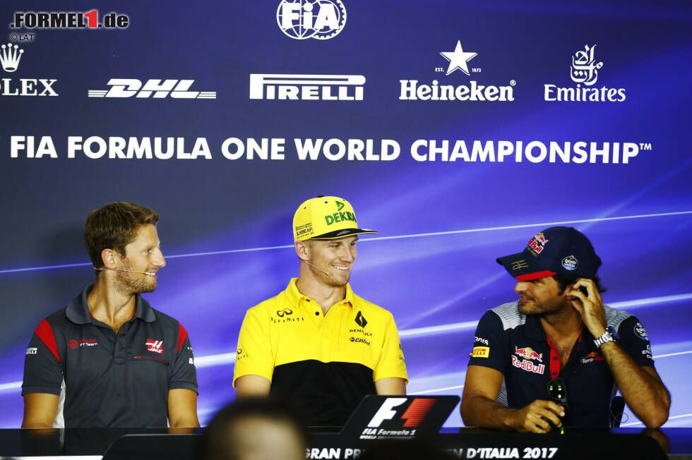 Foto zur News: Romain Grosjean (Haas), Nico Hülkenberg (Renault) und Carlos Sainz (Toro Rosso)
