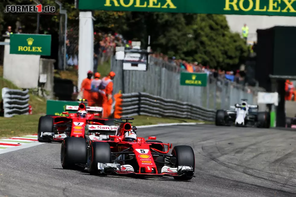 Foto zur News: Sebastian Vettel und Kimi Räikkönen konnten in Monza nicht mithalten. Jetzt durch die Highlights des Rennens klicken!