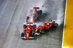 Foto zur News: Sebastian Vettel (Ferrari), Max Verstappen (Red Bull) und Kimi Räikkönen (Ferrari)