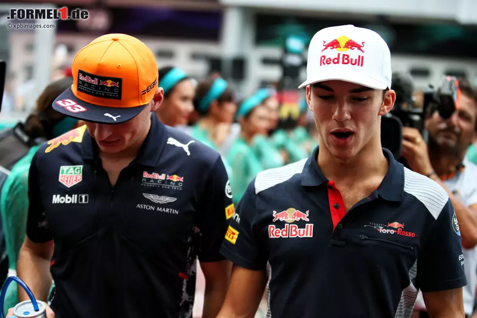 Foto zur News: Max Verstappen (Red Bull) und Pierre Gasly (Toro Rosso)