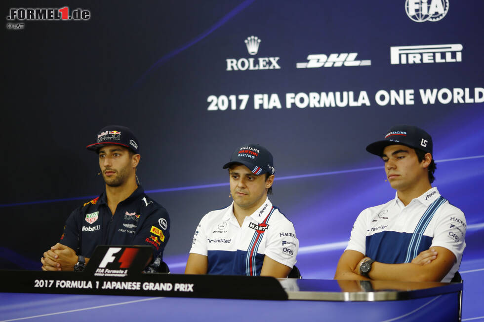 Foto zur News: Daniel Ricciardo (Red Bull), Felipe Massa (Williams) und Lance Stroll (Williams)