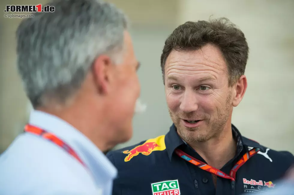 Foto zur News: Chase Carey und Christian Horner