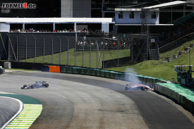 Foto zur News: Esteban Ocon muss seinen ersten Formel-1-Ausfall hinnehmen. Die 17 besten Fotos des Grand Prix von Brasilien jetzt durchklicken!