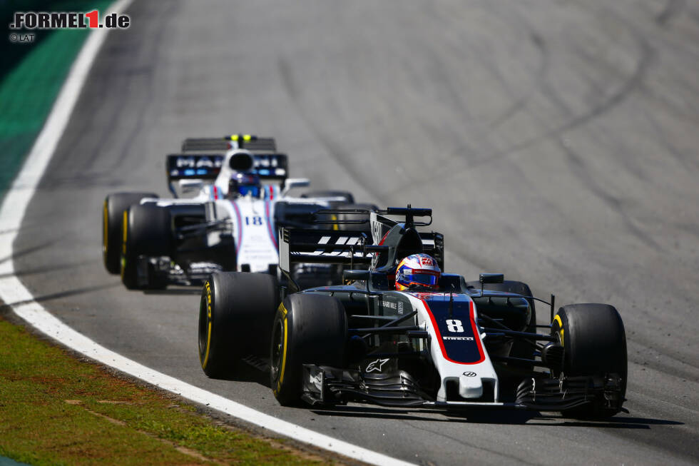 Foto zur News: Romain Grosjean (Haas) und Lance Stroll (Williams)