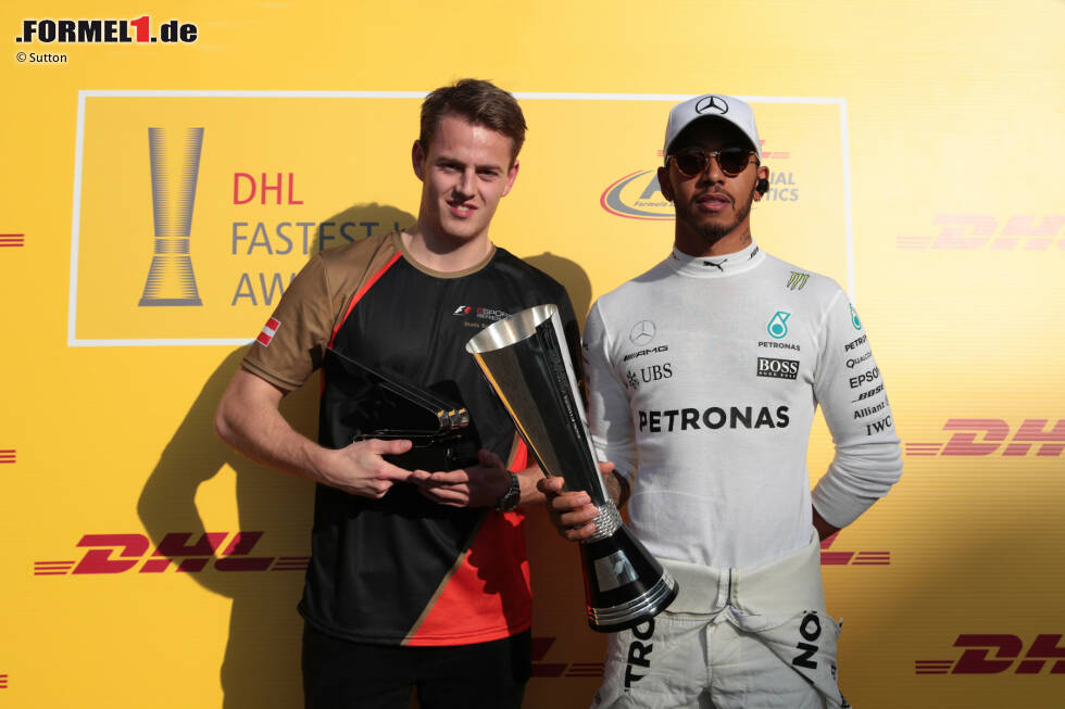 Foto zur News: Lewis Hamilton (Mercedes), Mads Ostberg und Marco Sörensen