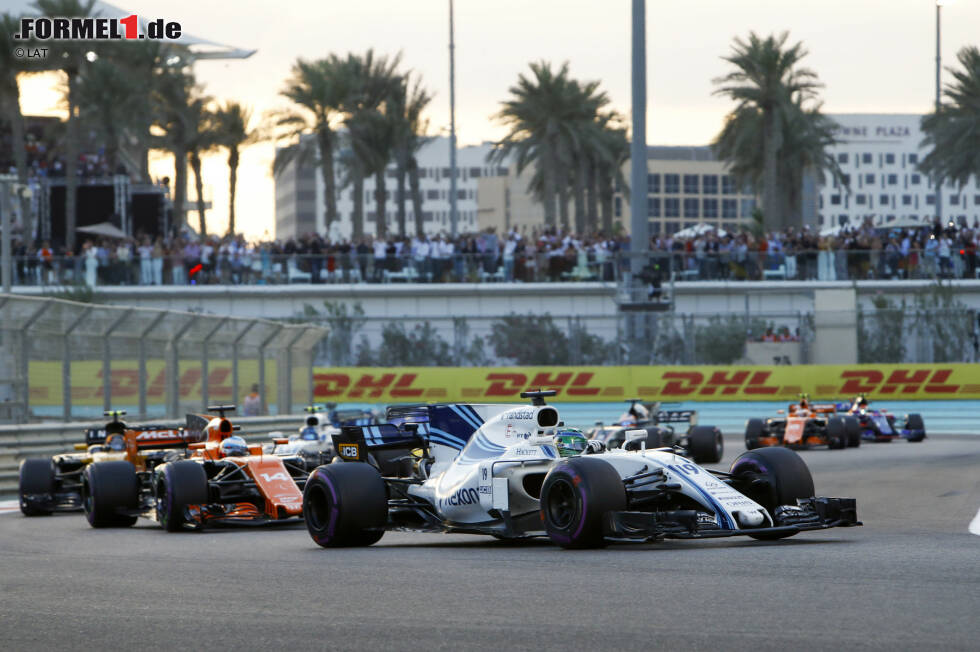 Foto zur News: Felipe Massa (Williams), Fernando Alonso (McLaren), Carlos Sainz (Renault) und Lance Stroll (Williams)