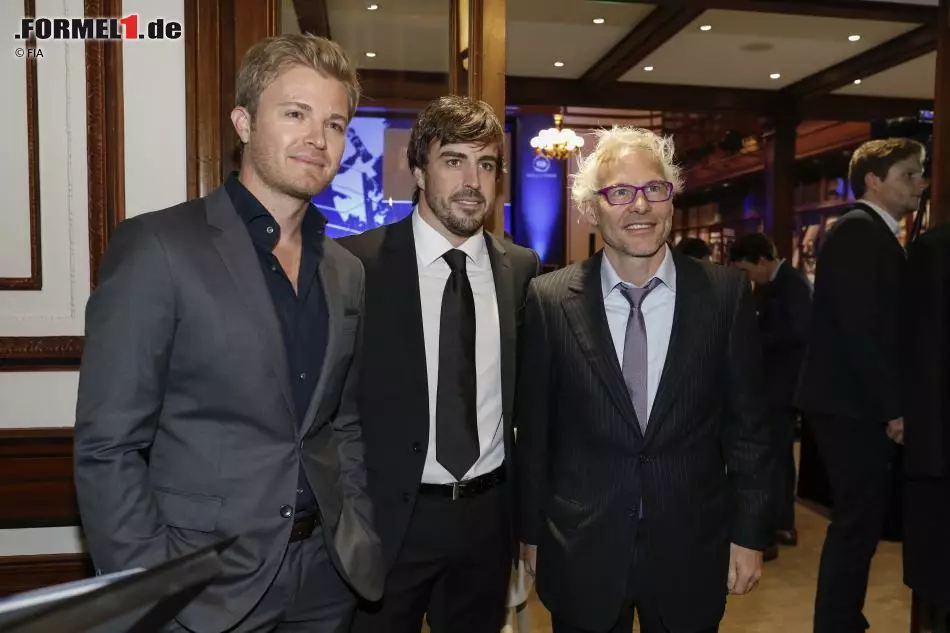 Foto zur News: Nico Rosberg, Fernando Alonso &amp; Jacques Villeneuve