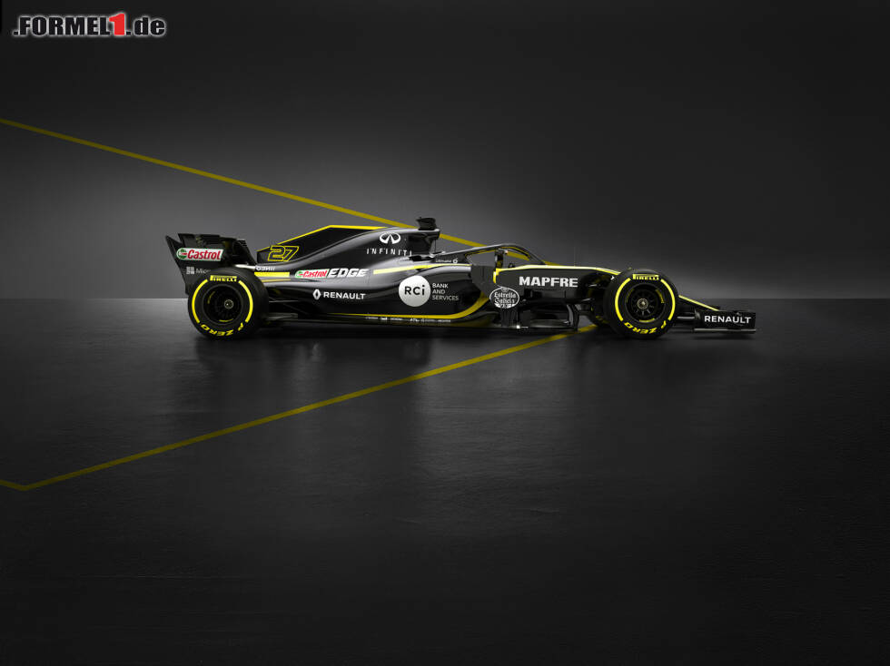 Foto zur News: Nico Hülkenbergs neuer Renault wirkt aggressiver als 2017. Jetzt durch die Bilder des neuen R.S.18 klicken!