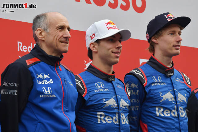 Foto zur News: Franz Tost, Pierre Gasly (Toro Rosso) und Brendon Hartley (Toro Rosso)