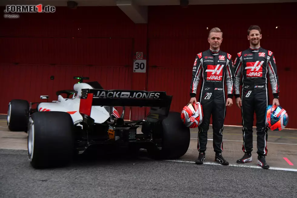 Foto zur News: Kevin Magnussen (Haas) und Romain Grosjean (Haas)