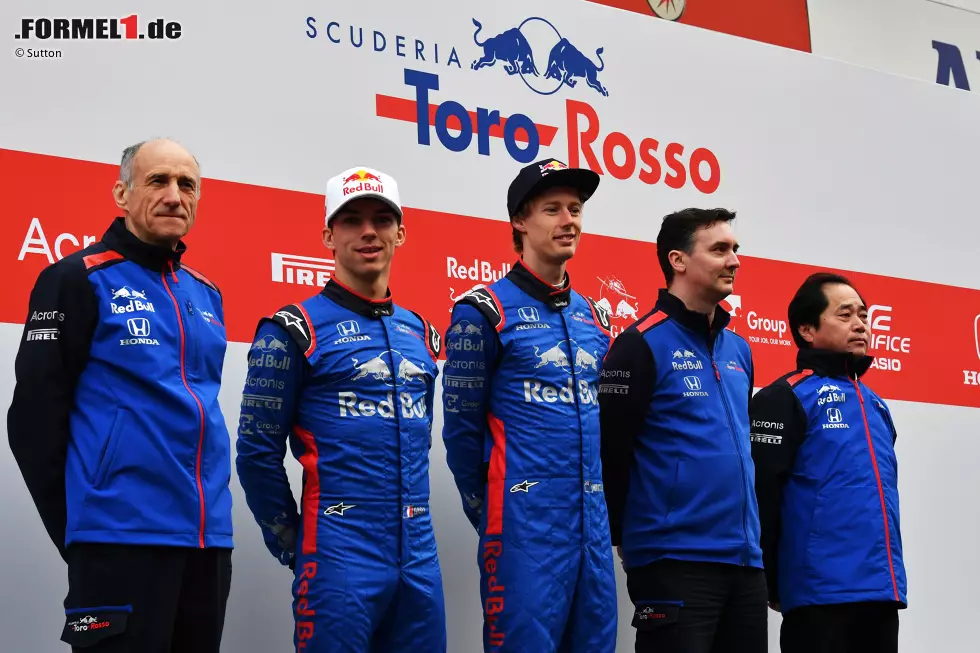 Foto zur News: Franz Tost, Pierre Gasly (Toro Rosso), Brendon Hartley (Toro Rosso) und James Key