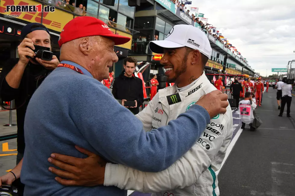 Foto zur News: Lewis Hamilton (Mercedes) und Niki Lauda