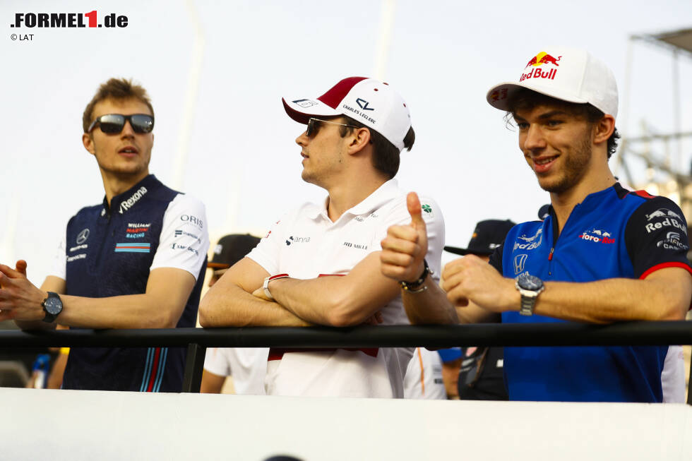 Foto zur News: Sergei Sirotkin (Williams), Charles Leclerc (Sauber) und Pierre Gasly (Toro Rosso)