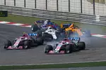 Foto zur News: Sergio Perez (Force India), Esteban Ocon (Force India), Sergei Sirotkin (Williams), Stoffel Vandoorne (McLaren) und Brendon Hartley (Toro Rosso)