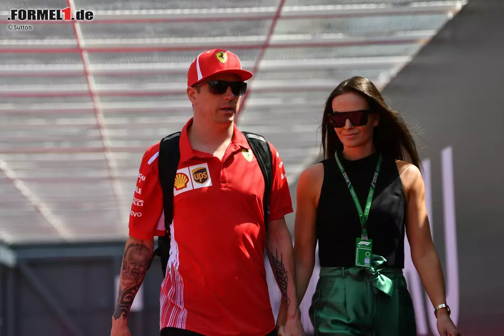 Foto zur News: Kimi Räikkönen (Ferrari) mit Ehefrau Minttu