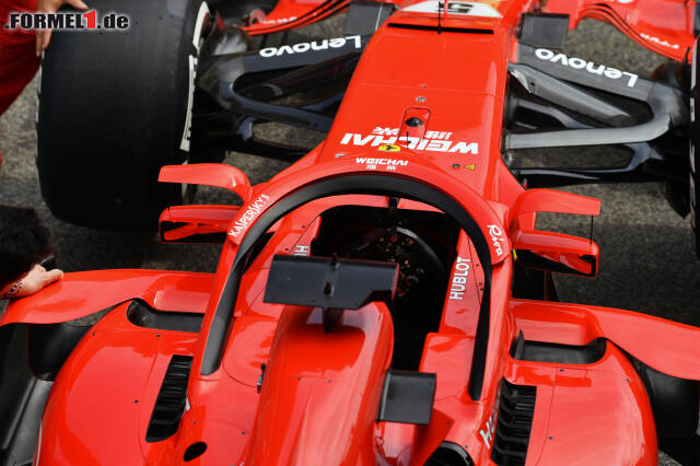 Foto zur News: Die neue Lösung bei Ferrari: Die Spiegel sind am Halo montiert