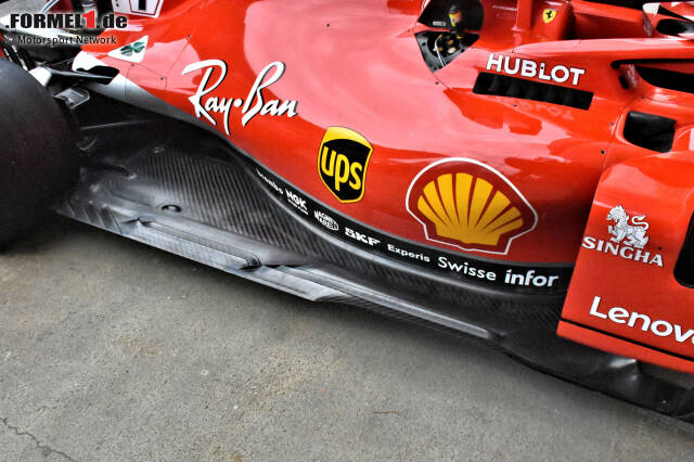 Foto zur News: Im Bereich der Unterbodenplatte hat Ferrari eine ursprünglich von McLaren entwickelte Detaillösung adaptiert.