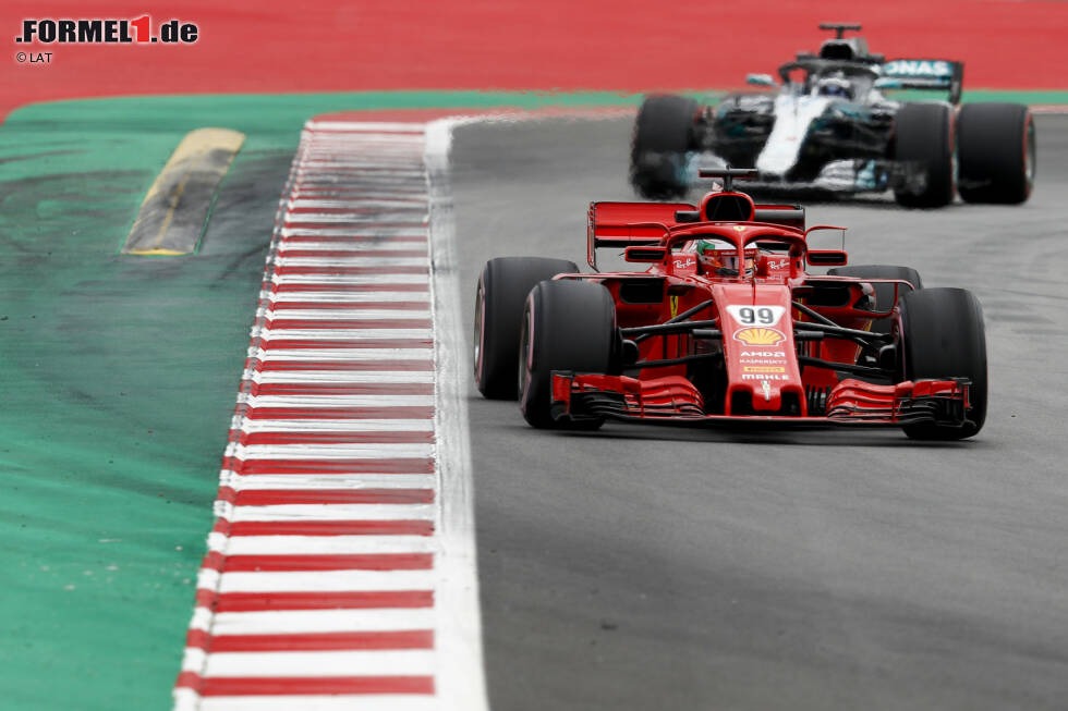 Foto zur News: Antonio Giovinazzi (Ferrari) und Valtteri Bottas (Mercedes)