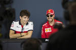 Foto zur News: Charles Leclerc (Sauber) und Sebastian Vettel (Ferrari)