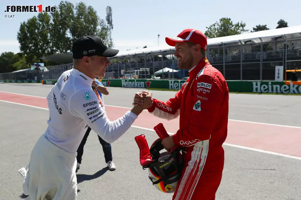 Foto zur News: Valtteri Bottas (Mercedes) und Sebastian Vettel (Ferrari)