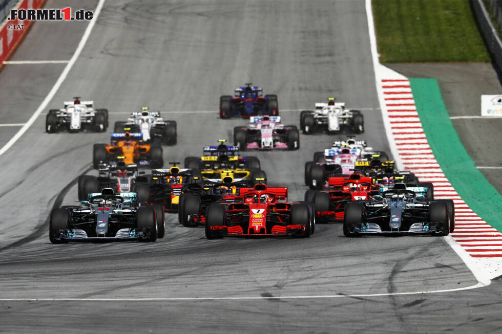 Foto zur News: Lewis Hamilton (Mercedes), Kimi Räikkönen (Ferrari), Valtteri Bottas (Mercedes), Max Verstappen (Red Bull) und Sebastian Vettel (Ferrari)