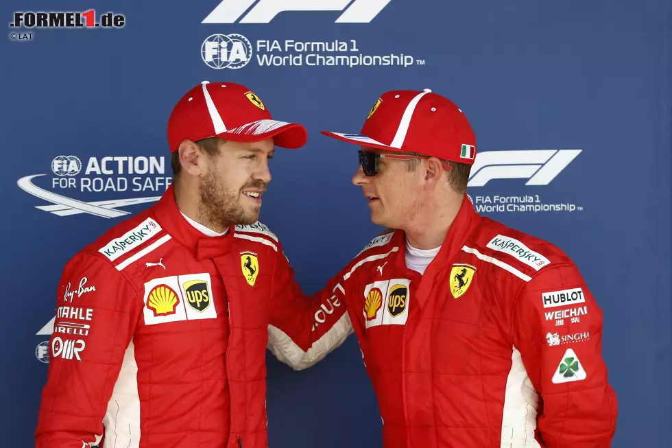 Foto zur News: Sebastian Vettel (Ferrari) und Kimi Räikkönen (Ferrari)