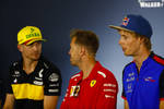 Foto zur News: Nico Hülkenberg (Renault), Sebastian Vettel (Ferrari) und Brendon Hartley (Toro Rosso)