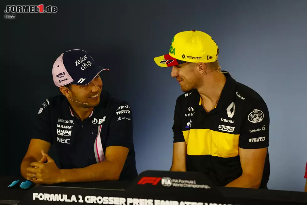 Foto zur News: Sergio Perez (Force India) und Nico Hülkenberg (Renault)