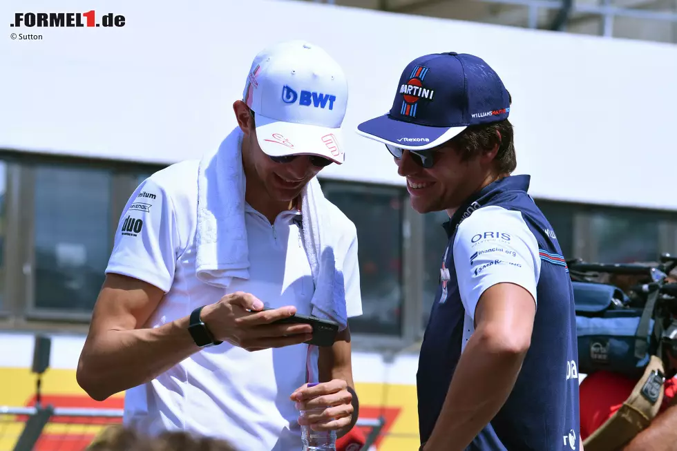 Foto zur News: Esteban Ocon (Force India) und Lance Stroll (Williams)