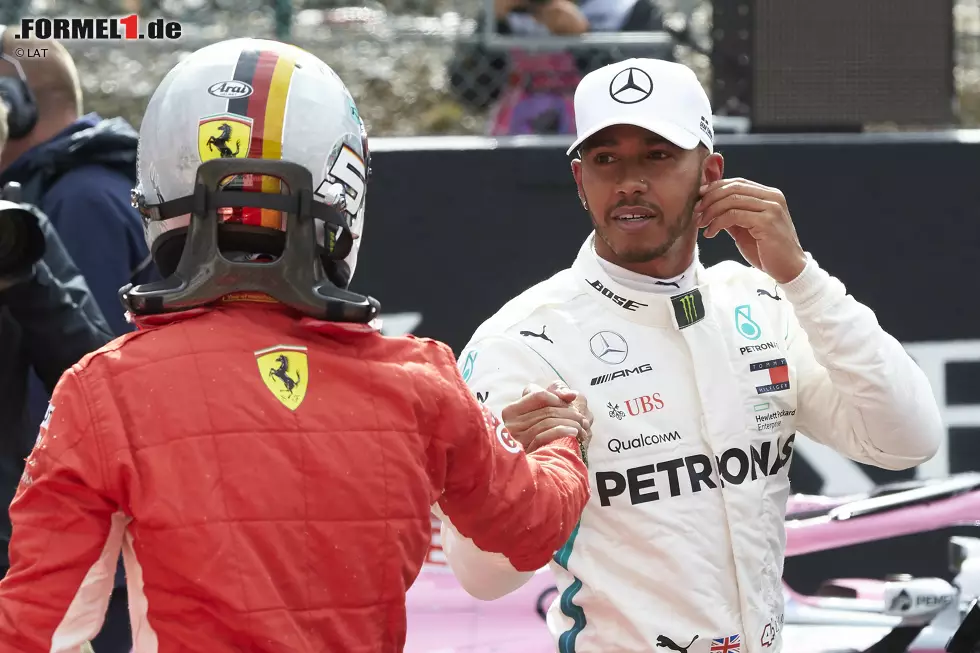 Foto zur News: Sebastian Vettel (Ferrari) und Lewis Hamilton (Mercedes)