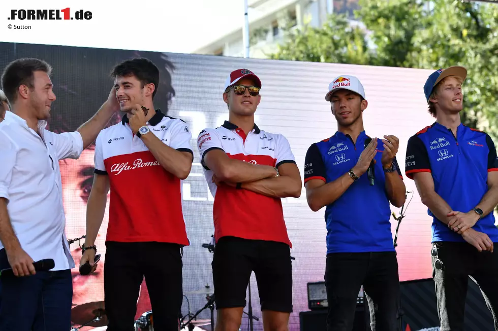 Foto zur News: Davide Valsecchi, Charles Leclerc (Sauber), Marcus Ericsson (Sauber), Pierre Gasly (Toro Rosso) und Brendon Hartley (Toro Rosso)