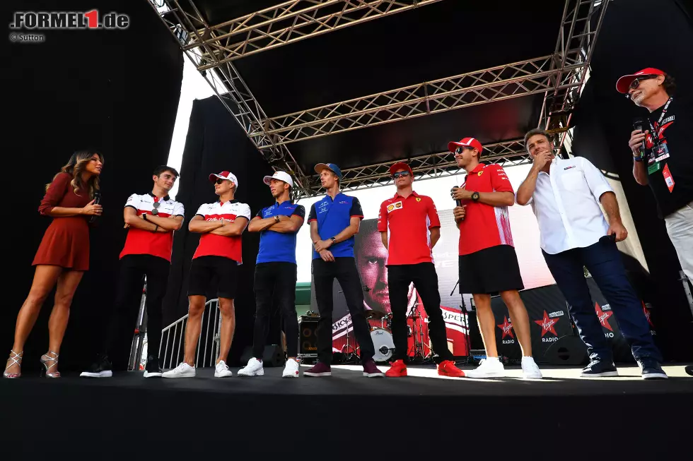 Foto zur News: Charles Leclerc (Sauber), Marcus Ericsson (Sauber), Pierre Gasly (Toro Rosso), Brendon Hartley (Toro Rosso), Kimi Räikkönen (Ferrari) und Sebastian Vettel (Ferrari)