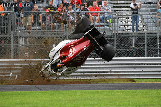 Foto zur News: Auch der Unfall von Marcus Ericsson im Training von Monza hätte ohne Halo schlimmer ausgehen können.