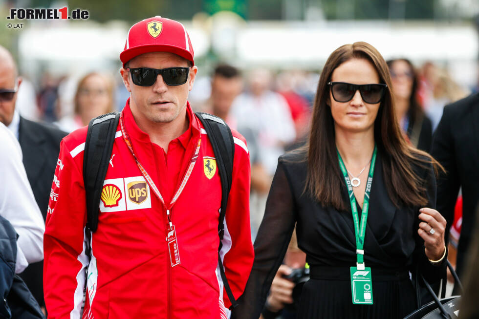 Foto zur News: Kimi Räikkönen (Ferrari) mit Ehefrau Minttu